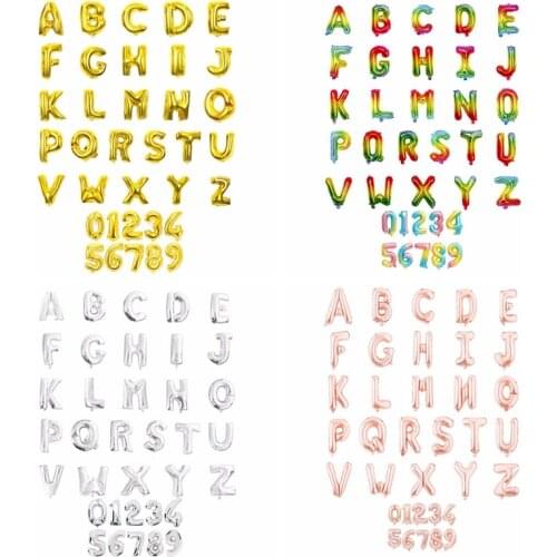 16 Inch Birthday Number Balloons Figures Gold Letter Ballon Wedding Balloons Birthday Party Decorations Kids Adult Name Baloon