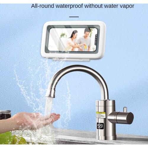 Wall Phone Holder 360 Free Rotation Kitchen Bathroom Anti-fog Mobile Phone Bracket All-round Bracket