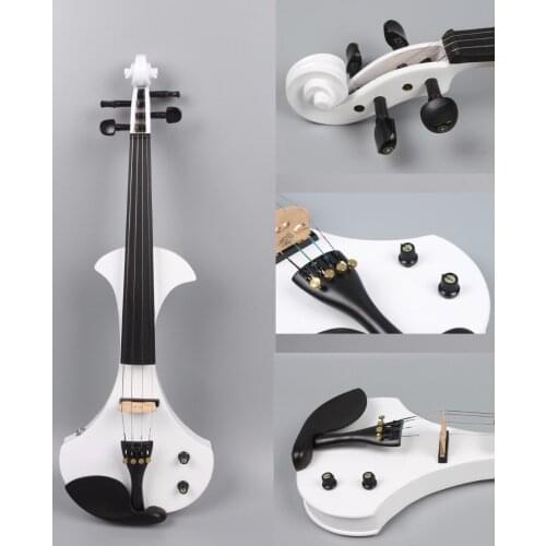 Yinfente 4/4 Electric violin Full Size High quality Ebony Fittings Free Brazil wood bow Cable Headphone Case Black #30V2