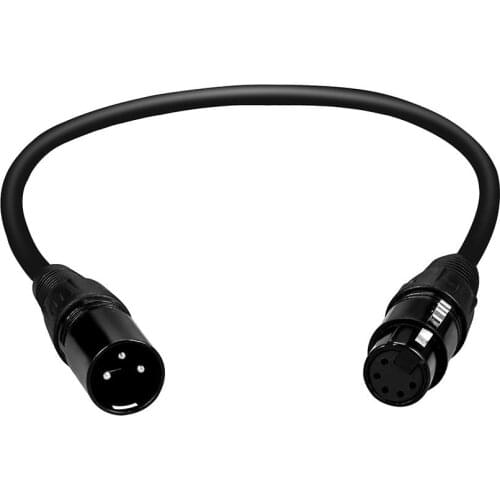 0.5/1/3/2m XLR 3 Pin Male to 5 Pin Female DMX Converter Adapter Cord Wire Cable