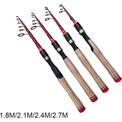 1.8M 2.1M 2.4M 2.7M Portable Telescopic Fishing Rod Ultralight Weight Spinning Fish Hand Fishing Tackle Sea Rod Ocean Rod