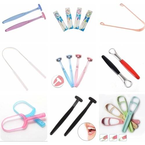 1pc Tongue Scraper Cleaner Metal Cleaning Scraper for Men/Women Tongue Toothbrush Family Heath Oral Care Gifts 10 Styles
