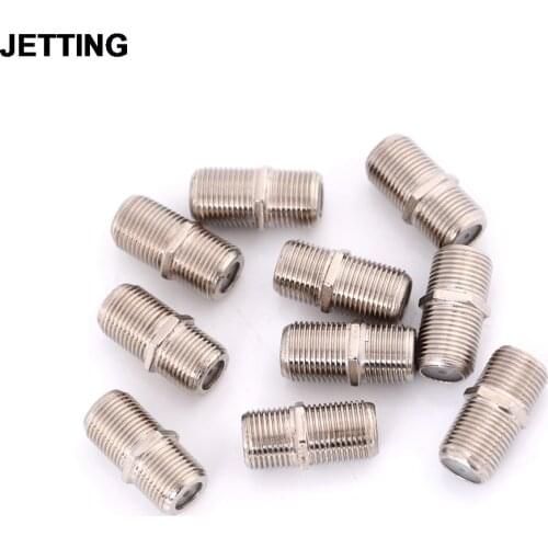 10Pcs/bag Aluminium Alloy Joiner Barrels Connector F Plug Coupler Adapter Plus HD TV Coax Cable Wholesale