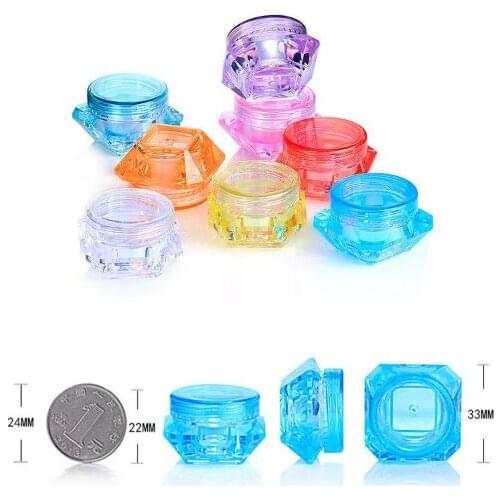 100pcs/lot 2g 3g 5g Cosmetic Container Makeup Cream Nail Art Lip Balm Storage Refillable Bottle Travel Portable Plastic Jar