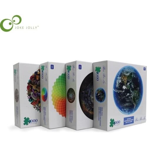 1000 pcs Colorful Rainbow Round Jigsaw Puzzle Paper Geometrical Photo Puzzle Adult Kids DIY Educational Reduce Stress Toy DDJ