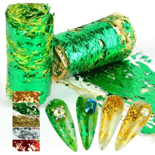 17 Colors 3D Nail Art Stickers Aluminum Foil Paper Decals Mesh Net Sliders Laser Hollow Silk Tape Nail Art Polish Decoration