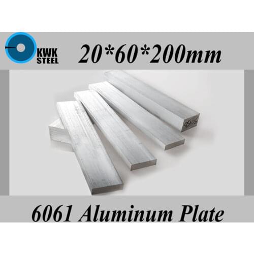 20*60*200mm Aluminum Alloy 6061 Plate Aluminium Sheet DIY Material Free Shipping