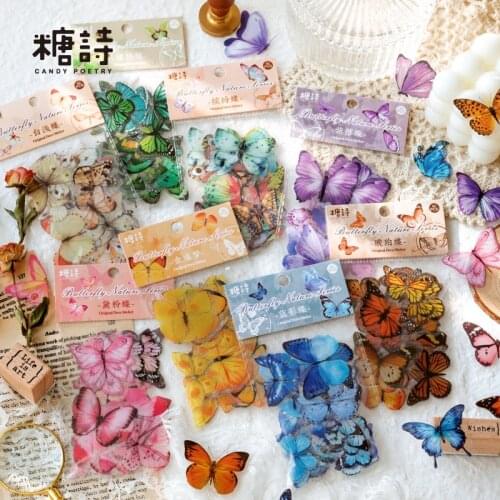 20set/pack Kawaii Stationery Stickers butterfly DIY Craft Scrapbooking Album Junk Journal Happy Planner Diary Stickers