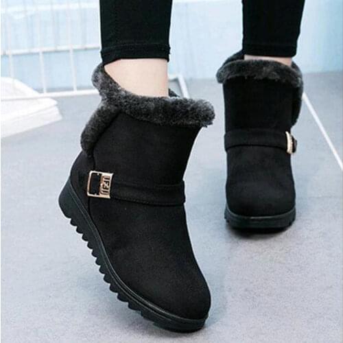 2018 Casual Shoes Woman Winter Snow Boots Warm Ankle Boots Platform Rubber Female Boots Winter Snow Footwear Lady Low Heel Shoes