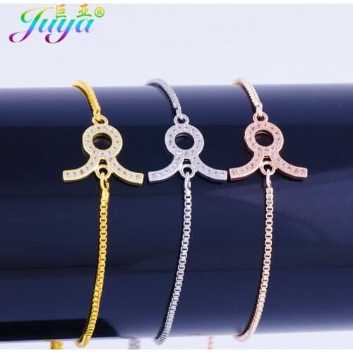2018 Taurus Connector Charm Bracelet Pave Zircon 12 Constellation Zodiac Symbol Bracelets Women Jewelry Making Christmas Gifts