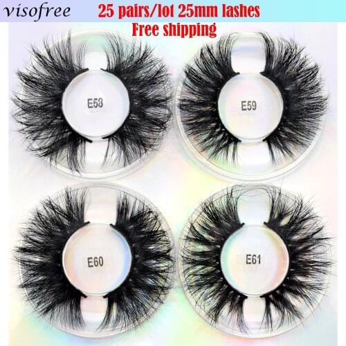 25 pairs/lot Wholesale Visofree 25mm Lashes Mink Eyelashes Dramatic Volume False Eyelashes Long Eye Lashes Makeup Fake Lashes