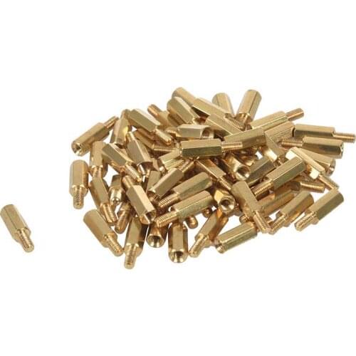 50 Pcs M3 Male x M3 Female 11mm Length Brass Screw Thread PCB Stand-off Spacers