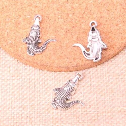 71pcs Crocodile Alligator Charms Zinc alloy Pendant For necklace,earring bracelet jewelry DIY handmade 26*20mm