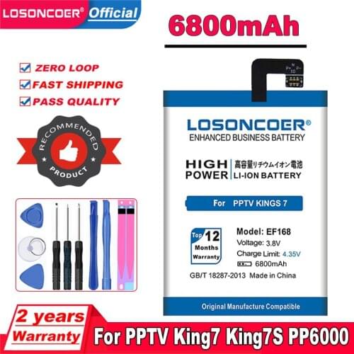 6800mAh EF168 Battery For PPTV Kings 7 king 7S King7 PP6000 Mobile Phone Battery