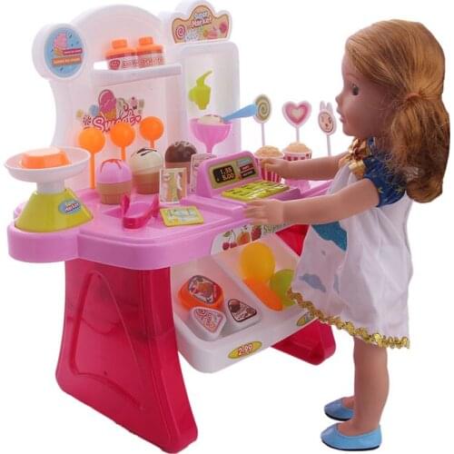 Doll Accessories Ice Cream Car Super Market Car Food Car for 14.5inch American Doll Wellie wishers Dolls toys for children
