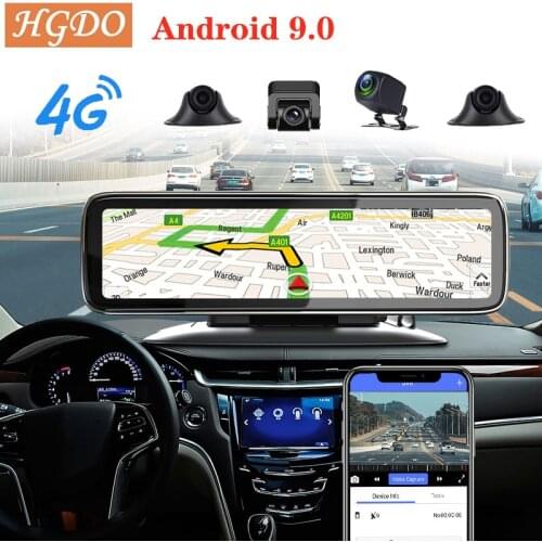 HGDO Car DVR Dashboard Camera 4G Android 9 ADAS Rear View Mirror Video Recorder FHD 1080P WiFi GPS Dash Cam Registrator Console