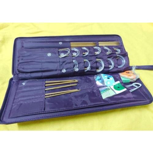 Bamboo Ring Needle Crochet Hooks Bamboo Straight Needles Set Knit Stitches Knitting Craft Case Circuler Needle needlework Set