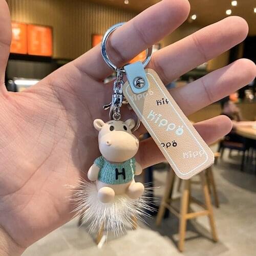 Love Keyring Hippo Japanese Keychain Small Gift Car School Bag Jewelry Pendant Pendant