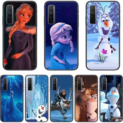 Phone Case Disney Frozon Elsa Olaf Phone Case For Huawei Nova p10 lite 7 6 5 4 3 Pro i p Smart ZBlack Etui 3D Coque Painting Ho