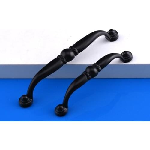 Black Zinc Aolly Furniture Hardware Handles Sliding Door Drawer Knob Wardrobe Kitchen Cabinets Cupboard Dresser Push Pull Handle