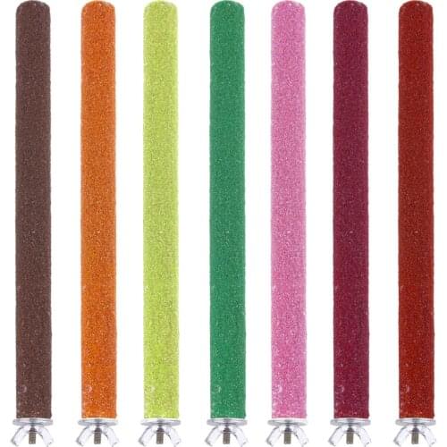 Colorful Parrot Toys Cage Bird Perch Parrot Stand Platform Chew Toy Paw Grinding Clean Bird Toys for Bites Parakeet Random Color