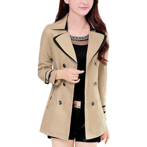 DANCING WINGS Women's Double Breasted Trench Coats