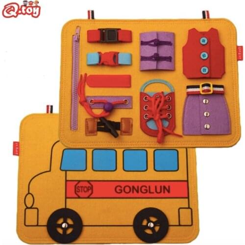 Baby gift busy board Montessori Toys Children Toddlers Learn To Button Dress Board Educational Puzzle Skills Toys Activity Board