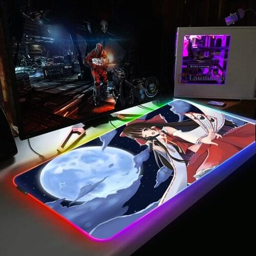 Diy Gaming Mouse Pad RGB Gamer Anime Mouse Table Pads Keyboard Mat Computer Accessories Xxl Backlit Mausepad Touhou Deskmat