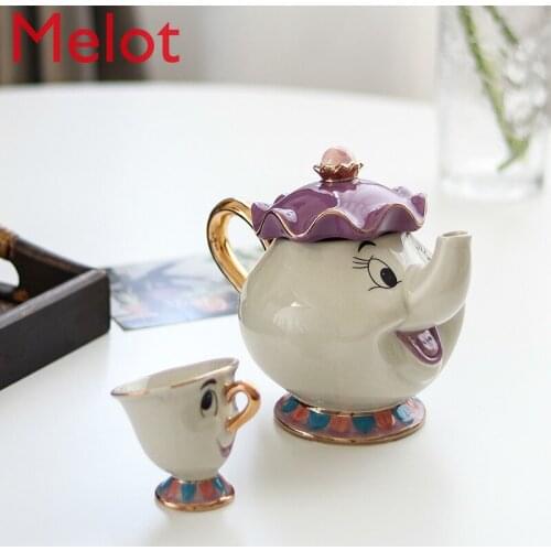 Ceramic Gold-Plated Teapot Teacup Tea Pot Pot Sets Gass Cup Set Resistant