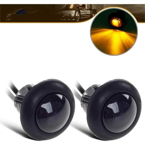 Smoked Amber LED Clearance Marker Bullet Light / Rubber Grommet 1 LED For Truck Pickups FLush Mount