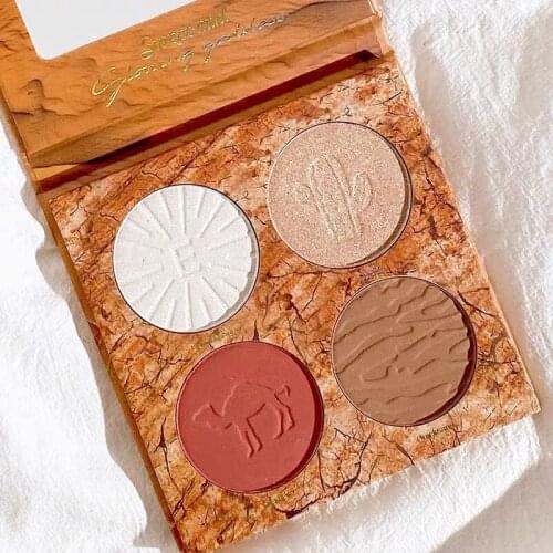 GY Four-Color Highlight Desert Camel Four-Color Repair Pearlescent Powder Rouge Blush