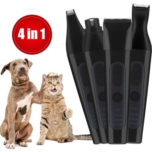 Pet Dog Clippers Paw Nail Grinder Professional Dog Hair Trimmers Cat Grooming Kit Foot Nail Cutter 4 In 1 USB Charging Low Noise