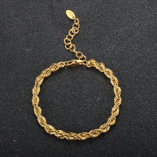 Fashion Twist Chain Bracelets High Quality Stainless Steel Wristband Charm Heavy Industry Coarse Bangle Jewelry For Women Men