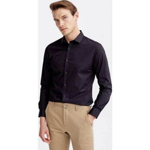 Mens Anti-Static Anti-Wrinkle Solid Color Long-Sleeved Shirt Mens Spring and Autumn New Professional Business Suit Mens