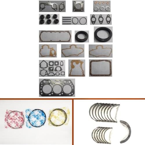 Engine complete overhaul full gasket set kit main crankshaft connecting bearing piston ring for Mitsubishi engine : K3M