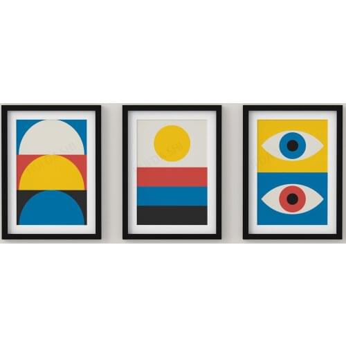 Bauhaus Abstract Shapes Bauhaus Poster, Bauhaus Exhibition print, Art Exhibition Poster, Home Decor Accessories Canvas Poster
