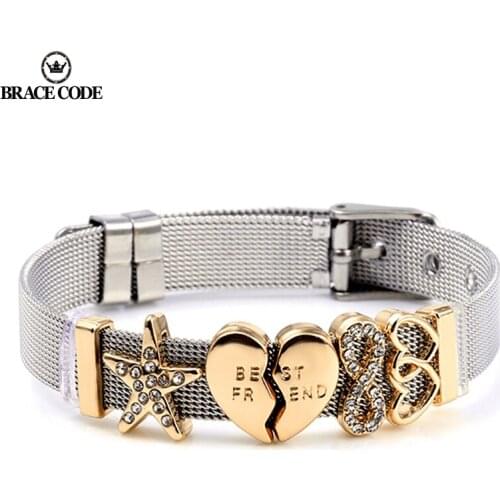 Simple DIY Charm Couple Bracelets Cross-border Real Gold Plating Stainless Steel Strap Bracelets Gifts Sold And Shipped Directly
