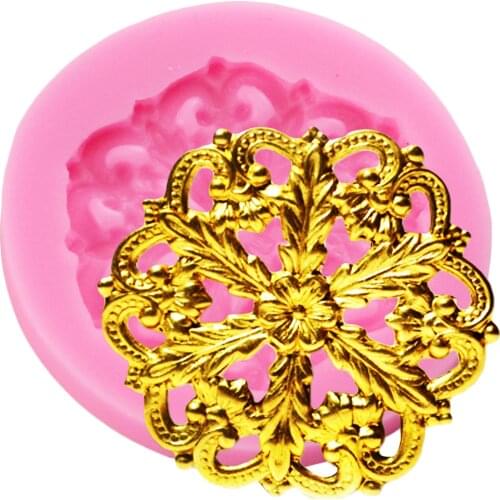Flower Wreath Silicone Mold Cake Decorating Tools Scroll Relief Cake Border Fondant Resin Polymer Clay Candy Chocolate Mould