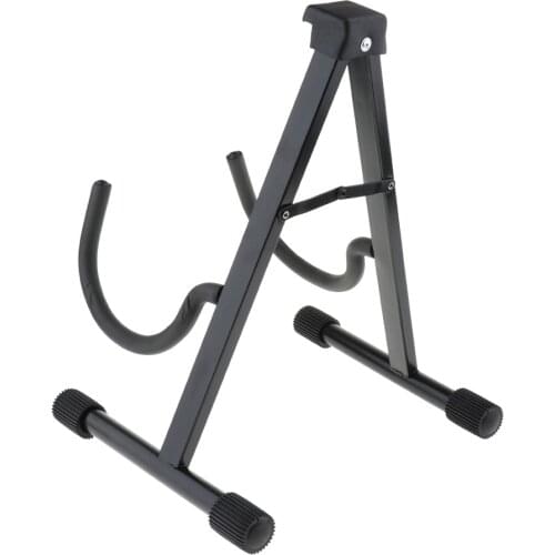 Folding A-Frame Floor Cello Guitar Stand Rack Holder Bracket Hanger - Black