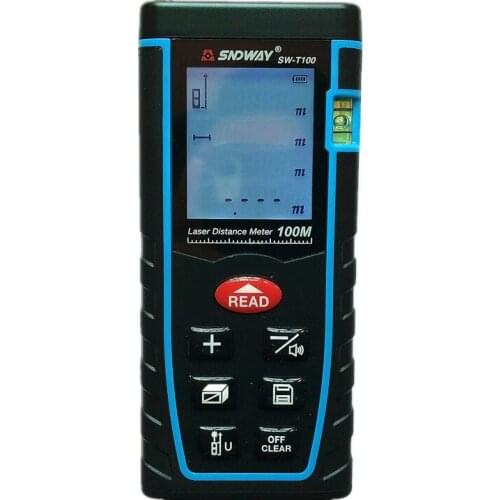 SNDWAY SW-T100 Laser Rangefinder Distance Meter 100m 328ft Trena Bubble Level Range Finder Build High