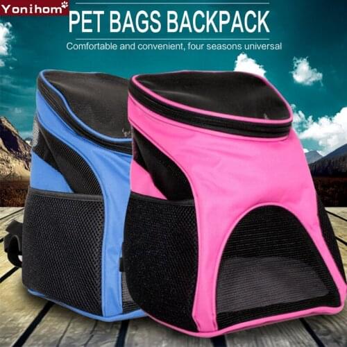 Dogs Bag Carrying Breathable Mesh Pet Carrier Backpack Double Shoulder Dogs Bags Transport Travel Pet Carrier Handbag for Puppy