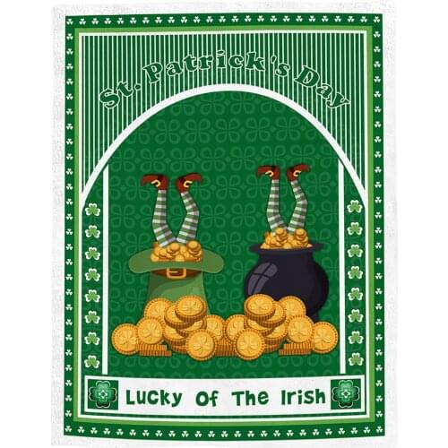 Saint PatrickS Day Clover Green Throw Blanket Portable Soft Bedspread Microfiber Flannel Blankets for Beds