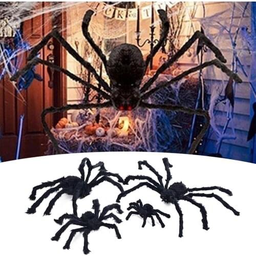 30cm/50cm/75cm/90cm/125cm/150cm/200cm Black Spider Halloween Decoration Haunted House Prop Indoor Outdoor Giant Decor