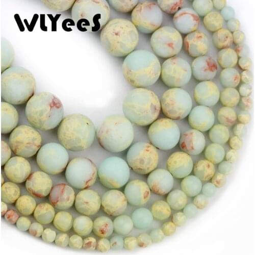 WLYeeS Natural Matte Spectrolite Stone 4 6 8 10 12mm Round ball Ore Loose bead for women jewelry bracelet Making Accessories DIY