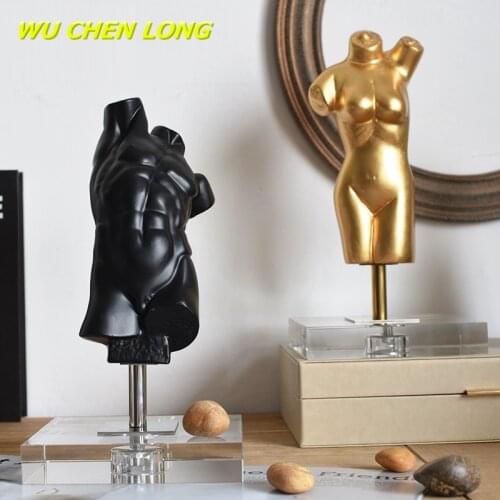 WU CHEN LONG Venus Girl And Boy Bust Art Sculpture Nordic Creative Human Body Figure Statue Resin Crafts Home Decoration R5390
