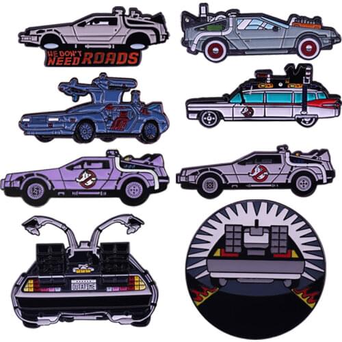 Back To The Future Enamel Pins Funny Tourism Car Enamel Brooch Pins Badge Lapel Pin Alloy Metal Fashion Jewelry Accessories Gift
