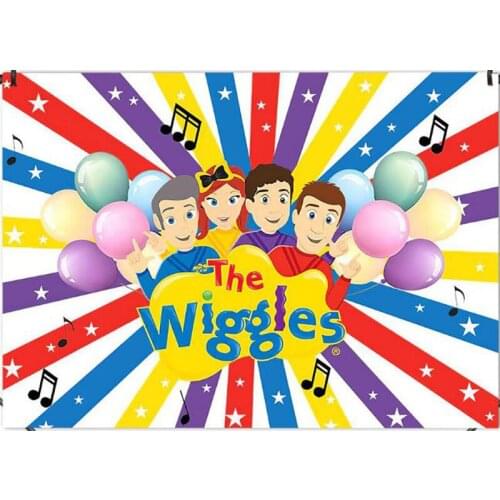 1pcs/lot Happy Birthday Events Wiggles Theme Kids Boy Favors Baby Shower Party Wall Background Poster Decorations Photo Backdrop