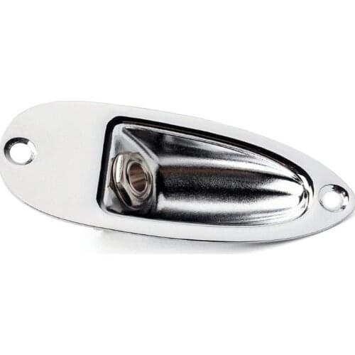 1pc Professional Boat Style 1/4" Guitar Pickup Output Input Chrome Jack Plug Socket for Strat Electric Guitars Guitar Parts