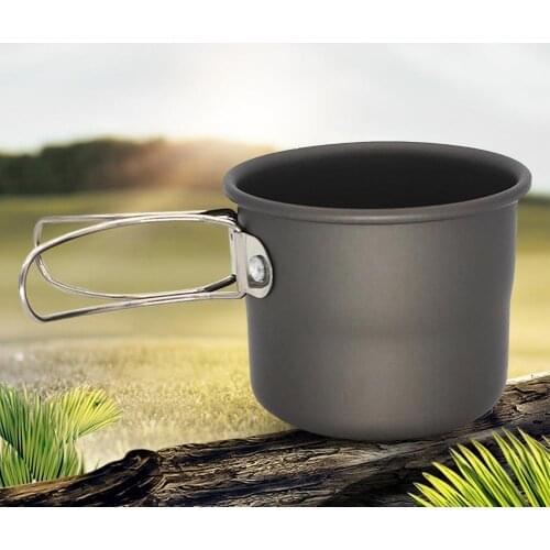 200ml Foldable Handle Outdoor Tea Cup Reusable Portable Mini Camping Water Mug Coffee Folding Cup for Hiking