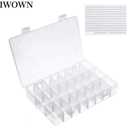 24 Grids Plastic Embroidery Floss Organizer Box Cross Stitch Storage Boxes with Number Sticker For Craft Sewing Tools